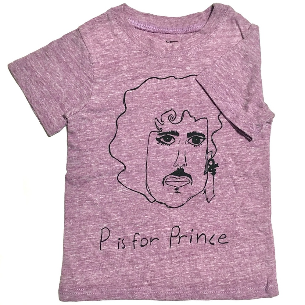 Anchors N Asteroids P is for Prince T-Shirt Recycled Organic Cotton Purple 2T